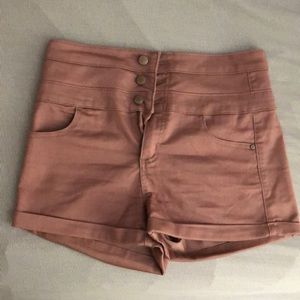 High Rise Pink Stretchy Shorts